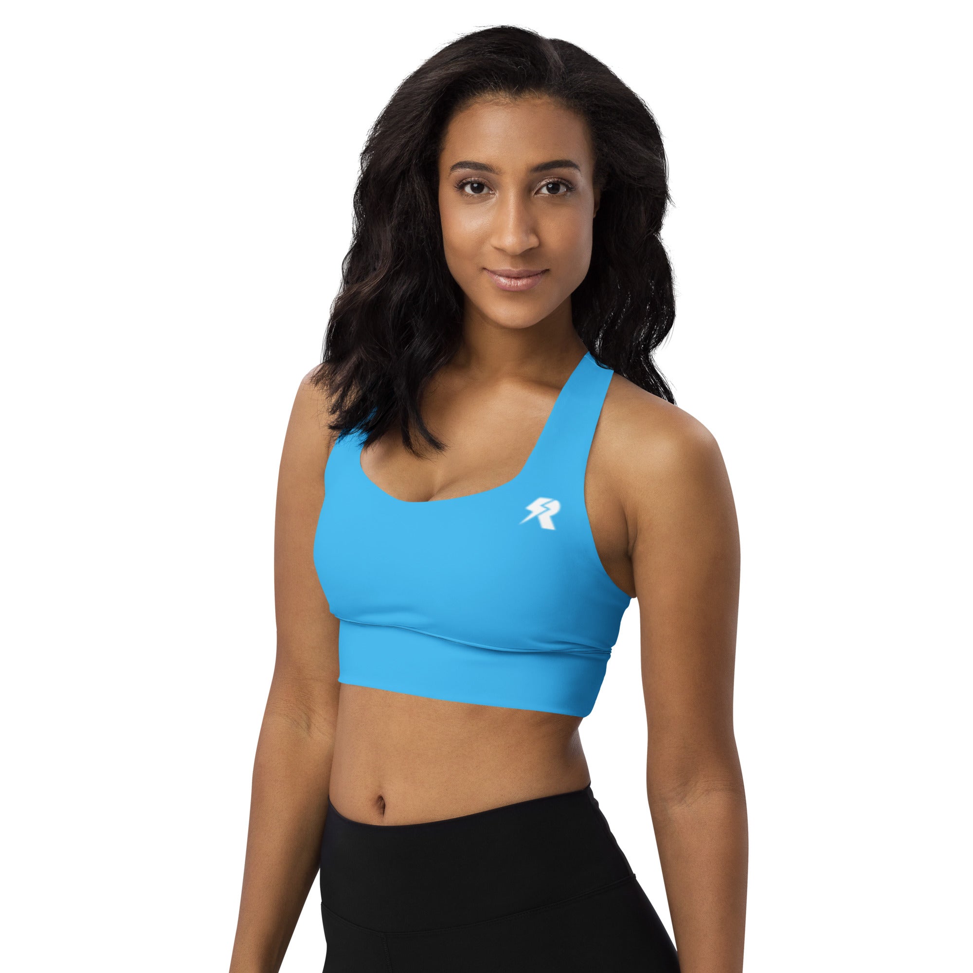 SHE REBEL - Lightning Blue Longline Sports Bra